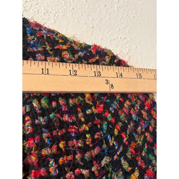 ETT TWA Anthropologie Tweed Multicolor Short Sleeve Coat Mid Lenght - Picture 5 of 12